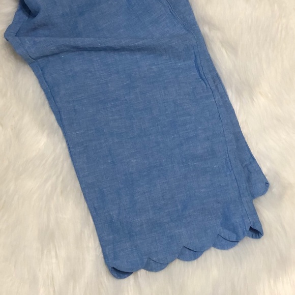 J. Crew Scalloped Linen-cotton Beach Pant - Picture 6 of 7